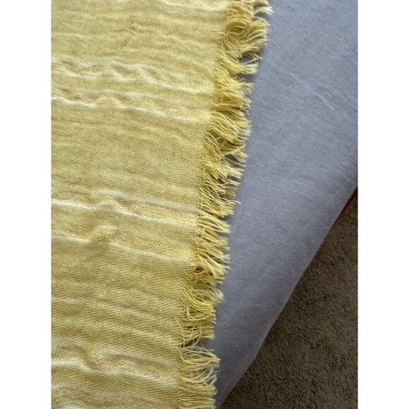 Treasure & Bond Yellow Cotton Scarf With Fringed Edges 78" X 35" - Picture 2 of 8